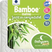 Babysom - Matras Bébé en Bamboe - 60x120 cm | 14 cm d'épaisseur | Respirant et absorbant | Exempt de traitements chimiques | Coutil à fermeture éclair | Oeko-Tex® | produit de l'UE