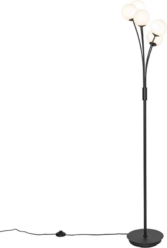 QAZQA athens-opal - Moderne Vloerlamp | Staande Lamp - 5 lichts - H 160 cm - Wit - Woonkamer | Slaapkamer | Keuken