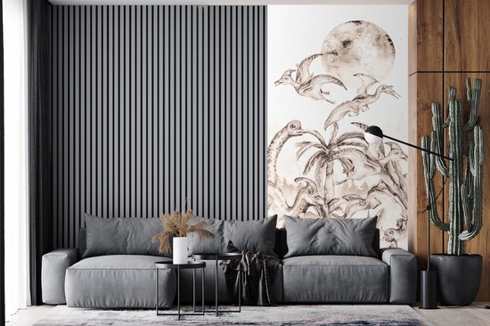 Papier Peint - Papier Papier peint photo Dino - Enfants - Décoration Jungle - Largeur 120 cm x Hauteur 240 cm