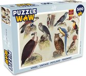 Puzzel Vogel - Vintage - Potlood - Tekening - Legpuzzel - Puzzel 500 stukjes