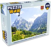 Puzzel Panorama over de berg Junfrau bij Eiger in Zwitserland - Legpuzzel - Puzzel 500 stukjes