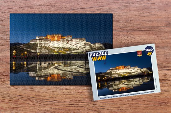 Puzzel Vooraanzicht van het Potala-paleis in de nacht in Tibet - Legpuzzel  - Puzzel... | bol.com