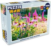 Puzzel Siergras met roze bloemen - Legpuzzel - Puzzel 1000 stukjes volwassenen