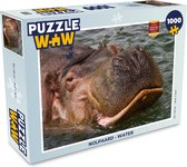 Puzzel Nijlpaard - Water - Legpuzzel - Puzzel 1000 stukjes volwassenen