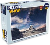 Puzzel Melkweg boven de Matterhorn in Zwitserland tijdens de winter - Legpuzzel - Puzzel 1000 stukjes volwassenen