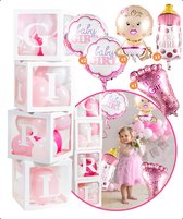 Baby Shower Ballonnen Decoratie Feestpakket - roze - Meisje - Babydoos