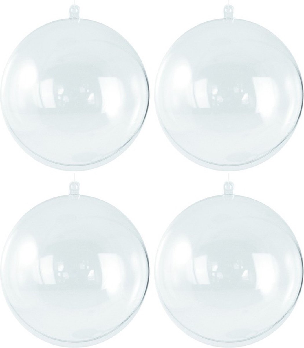 20x Transparante hobby/DIY kerstballen 10 cm - Knutselen - Kerstballen maken hobby materiaal/basis materialen