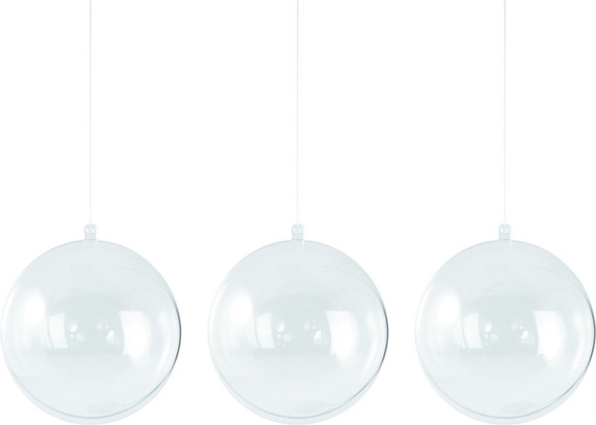15x Transparante DIY kerstbal 12 cm - Kerstballen om te vullen - Knutselmateriaal kerstballen maken