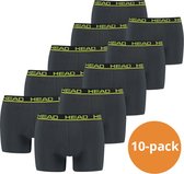 HEAD Boxershorts Basic Phantom / Lime Punch - 10-pack Grijze heren boxershorts - Maat XL