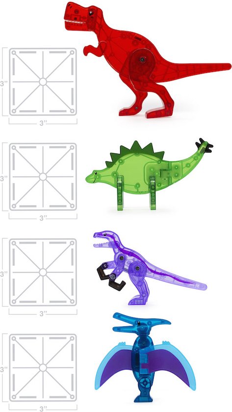 Thumbnail van een extra afbeelding van het spel Magna-Tiles Dino World | 40-Piece Set