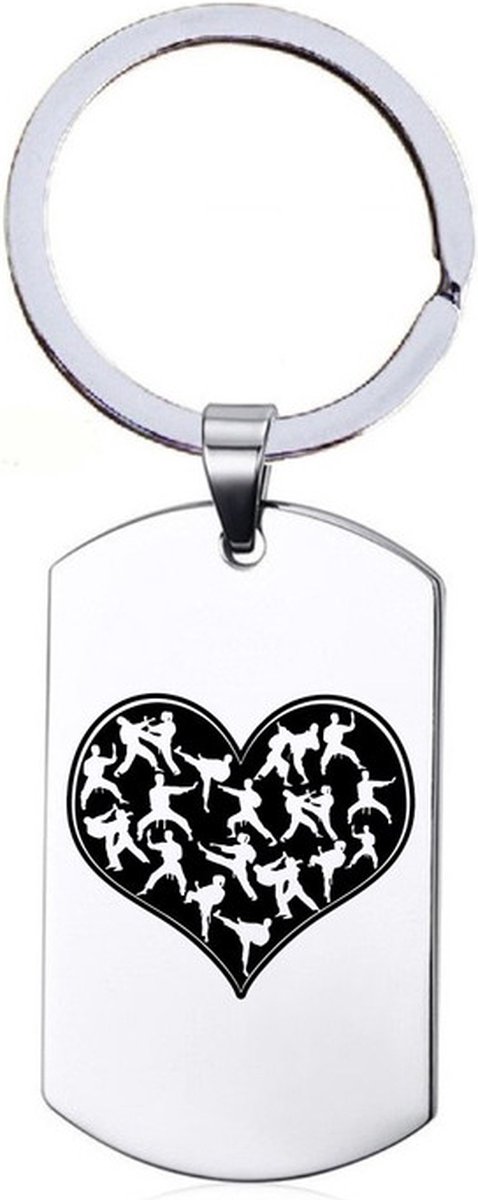 Sleutelhanger RVS - Karate