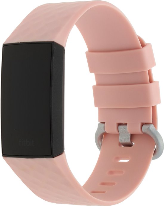 123Watches.nl Fitbit charge 3 sport wafel band - roze - ML | bol