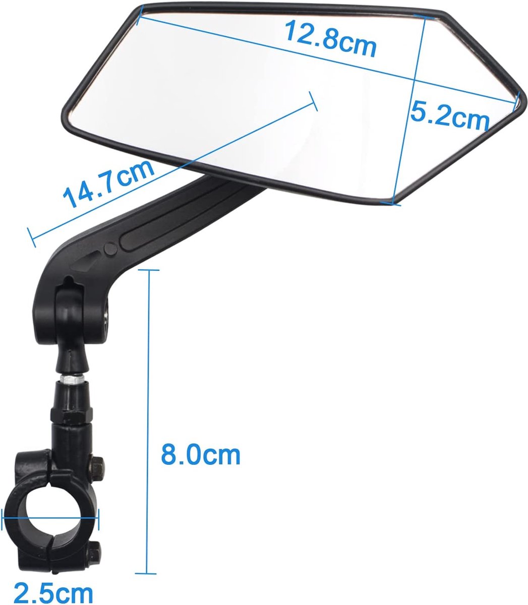 Zefal Dooback Retrovisor voor verstelbare handlar, unisex volwassen, zwart, enkele maat