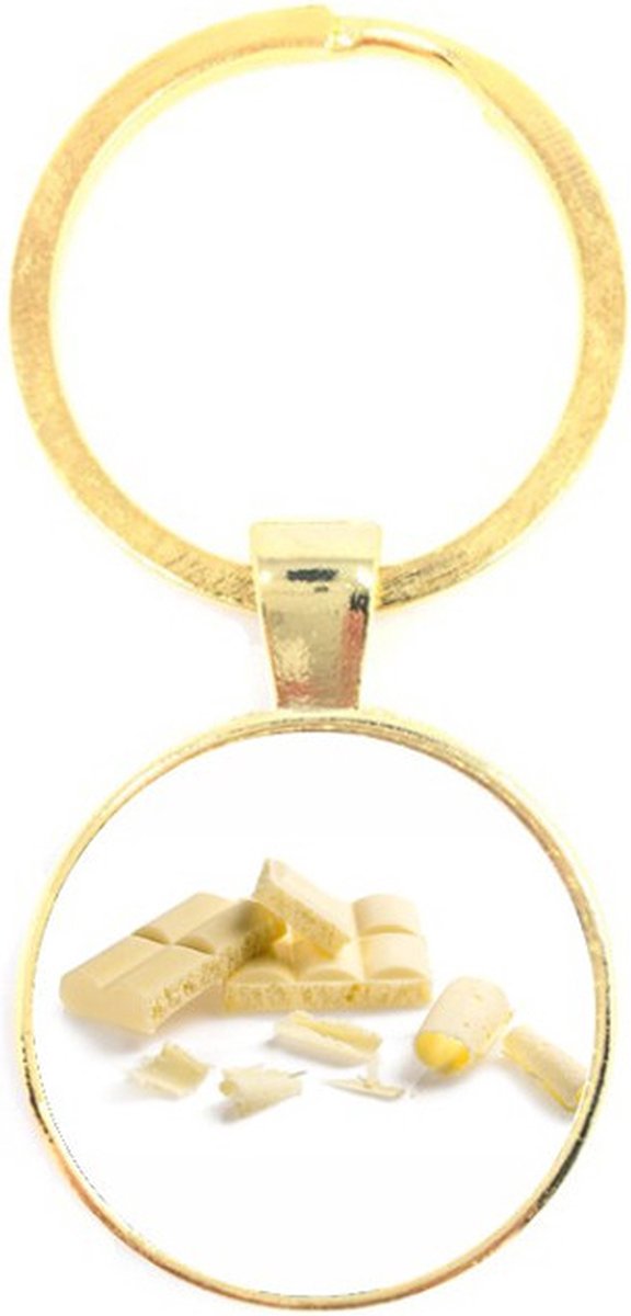Sleutelhanger Glas - Witte Chocolade