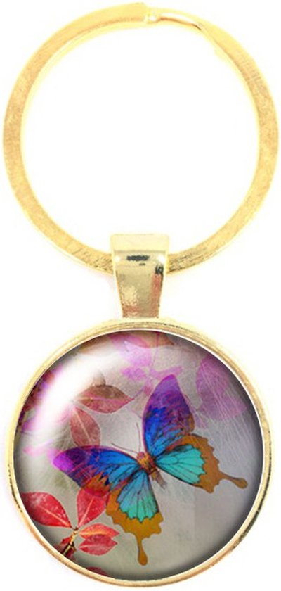 Porte-clés en verre - Papillon