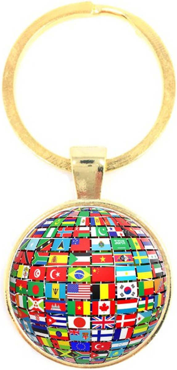 Sleutelhanger Glas - Vlaggen