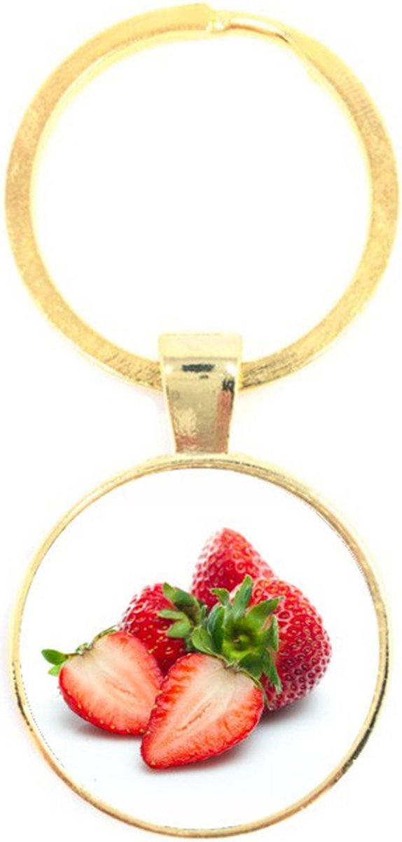 Sleutelhanger Glas - Aardbeien