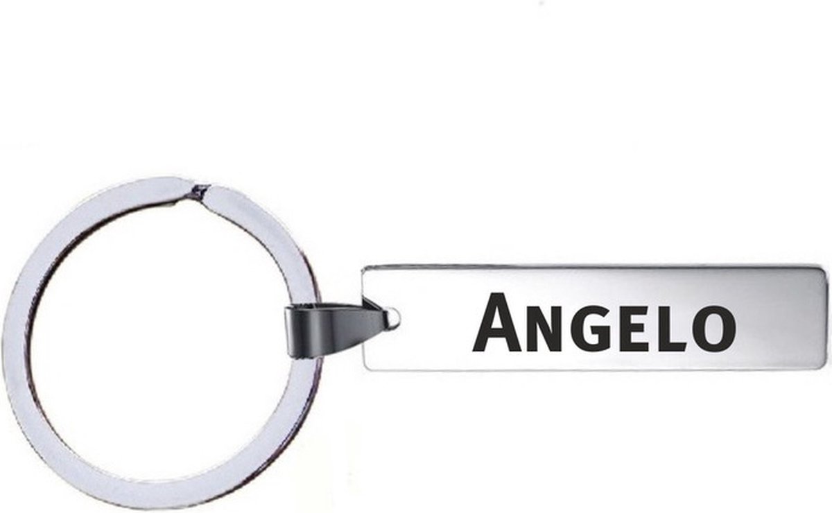 Sleutelhanger Met Naam - Angelo - RVS