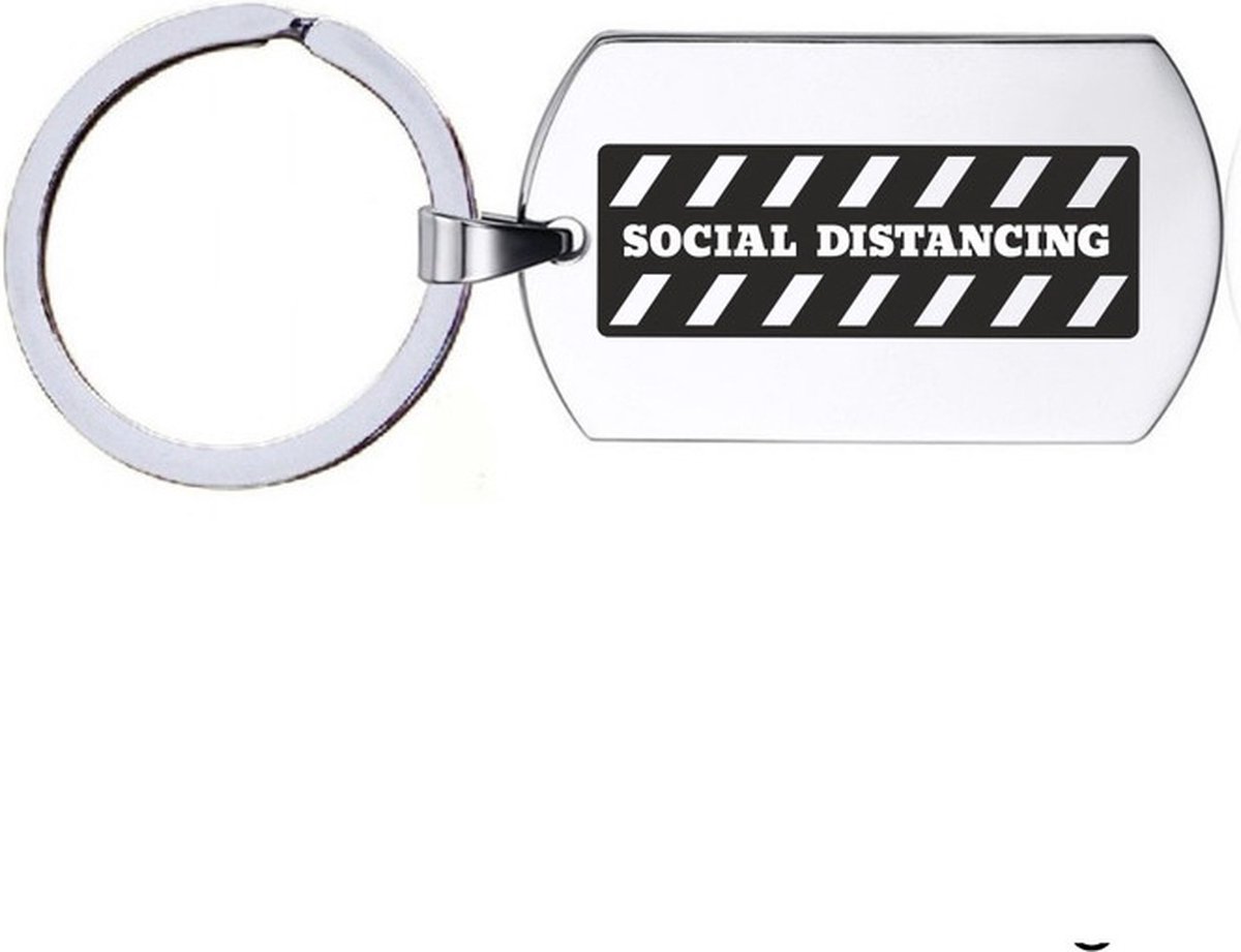 Sleutelhanger RVS - Social Distancing