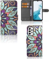 Mobiel Bookcase Geschikt voor Samsung Galaxy A23 Smartphone Hoesje Purple Flower