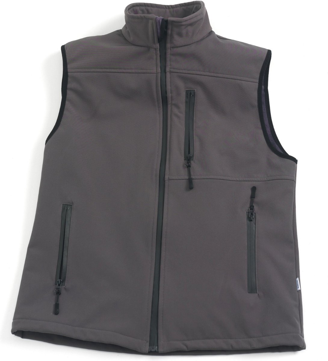 BITCO ALZ Softshell Werkvest Heren Bodywarmer Grijs - Waterbestendig en Windbestendig Fleece Voering Werkvest en Outdoorvest
