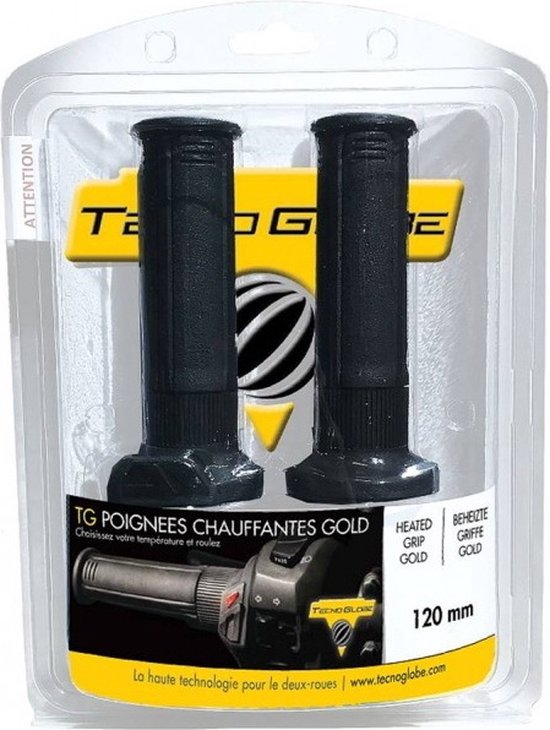 Tecno Globe Hot Grips Gold | Handvatverwarming Motor | 130 mm | Heated Grips | Handvat Verwarming Motor | Handvatverwarming motorfiets