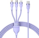 Baseus USB-A naar Lightning/USB-C/Micro USB Kabel 100W 1.2M Paars