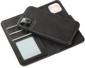 Mobiq - Magnetische 2-in-1 Wallet Case iPhone 13 Pro - zwart