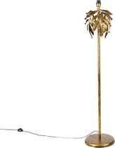 QAZQA tilleul - Lampadaire classique | Lampadaire - 1 lumière - H 146 cm - Or/ laiton - Salon | Chambre à coucher | Cuisine