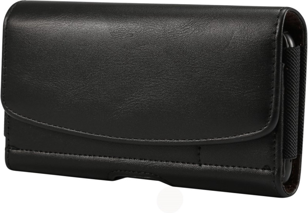 Leren flip tasje hoesje + clip broekclip riem Cat S53