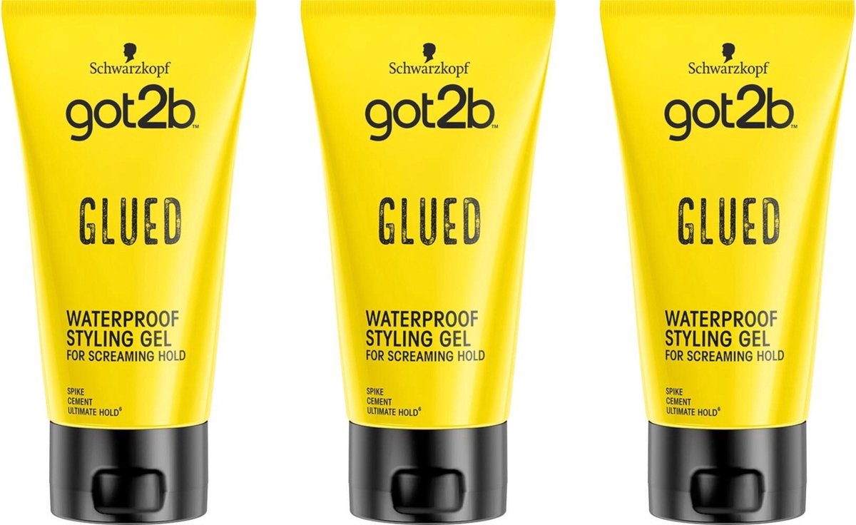 Schwarzkopf Got2B Glued Gel Waterproof - Voordeelverpakking 3 x 150 ml