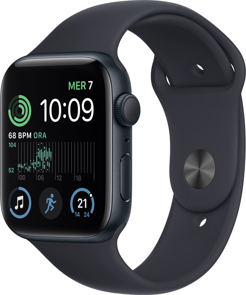 Refurbished Apple Watch SE 2022 GPS 44mm Zwart Gebruikt