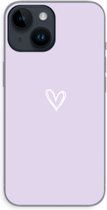 Case Company® - Hoesje geschikt voor iPhone 14 hoesje - Klein hartje paars - Soft Cover Telefoonhoesje - Bescherming aan alle Kanten en Schermrand