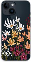 Case Company® - Hoesje geschikt voor iPhone 14 hoesje - Painted wildflowers - Soft Cover Telefoonhoesje - Bescherming aan alle Kanten en Schermrand