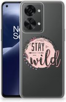 Telefoon Hoesje OnePlus Nord 2T Siliconen Back Cover Transparant Boho Stay Wild