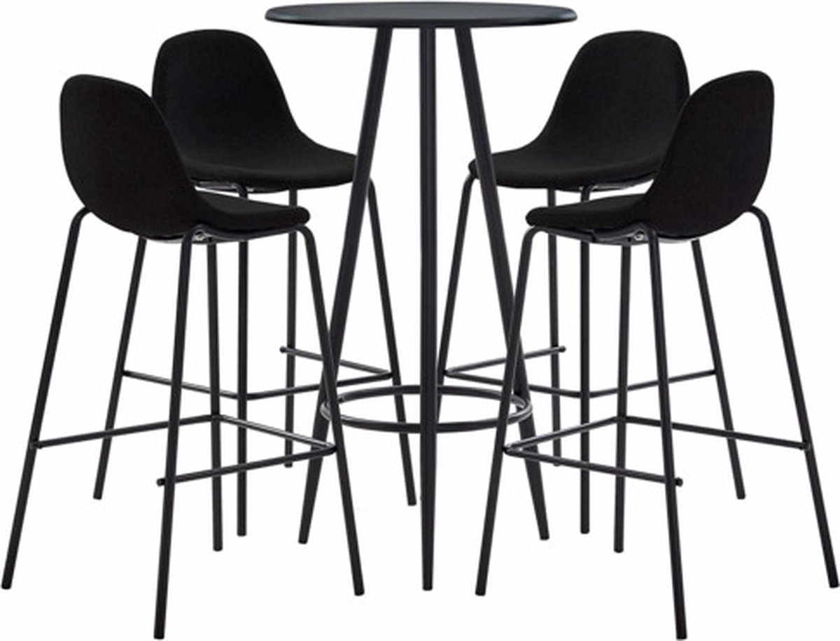 vidaXL - 5-delige - Barset - stof - zwart