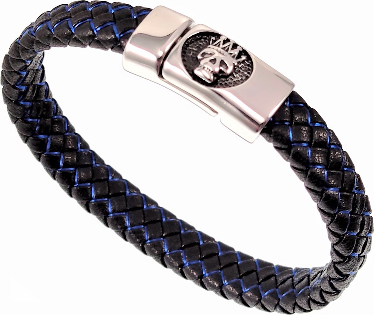 Bracelet double tour cuir tressé CD Icon Cuir d'agneau bordeaux et