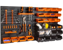 Handy - Wand Gereedschapshouder voor in Garage of Schuur - 4 Panelen - Met toebehoren! - Gereedschapsorganizer - Gereedschapswand - Ophangsysteem - Gereedschapsbord