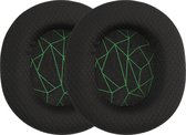 kwmobile 2x oorkussens geschikt voor SteelSeries Arctis 3 / Arctis 5 / Arctis 7 / Arctis 9 / Arctis 9X - Earpads voor koptelefoon in zwart / groen