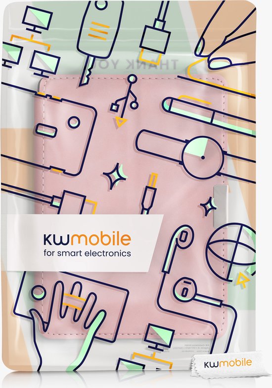 kwmobile e-reader hoesje geschikt voor Kobo Aura Edition 2 hoes - Ereader flip case met standaard - E reader cover van kunstleer - In oudroze van Merkloos — afbeelding 4