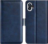 Nothing Phone 1 Hoesje - MobyDefend Luxe Wallet Book Case (Sluiting Zijkant) - Blauw - GSM Hoesje - Telefoonhoesje Geschikt Voor Nothing Phone (1)