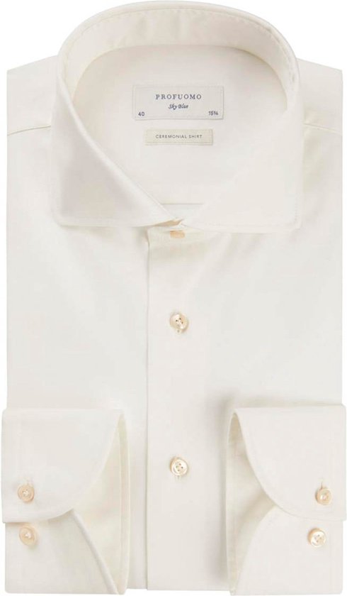 Profuomo - Overhemd Off White - Heren - Maat 42 - Slim-fit