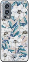 Casimoda® hoesje - Geschikt voor OnePlus Nord 2 - Bloemen / Floral blauw - TPU - Backcover - Blauw - Bloemen