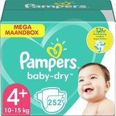 Bol.com Pampers - Baby Dry - Maat 4+ - Mega Maandbox - 252 luiers aanbieding