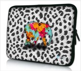Laptophoes 11,6 inch olifant bloemenprint - Sleevy - laptop sleeve - laptopcover - Alle inch-maten & keuze uit 250+ designs! Sleevy