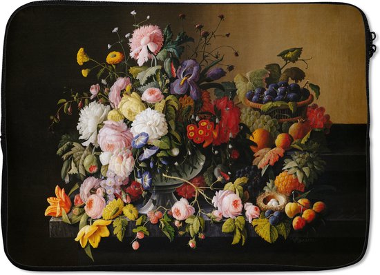 Laptophoes - Kunst - Oude meesters - Bloemen - Fruit - Stilleven - Laptop hoes - Laptop sleeve - Laptop - 13 Inch - Back to school spullen - Schoolspullen jongens en meisjes middelbare school - Macbook air hoes - Chromebook sleeve