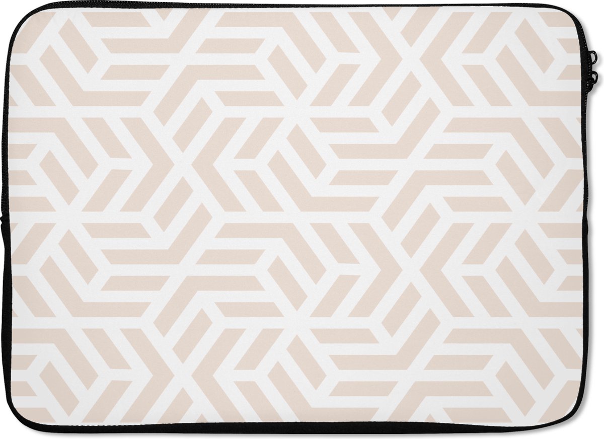 Laptophoes - Laptop hoes - Patronen - Abstract - Beige - Laptop - 14 Inch - Laptoptassen