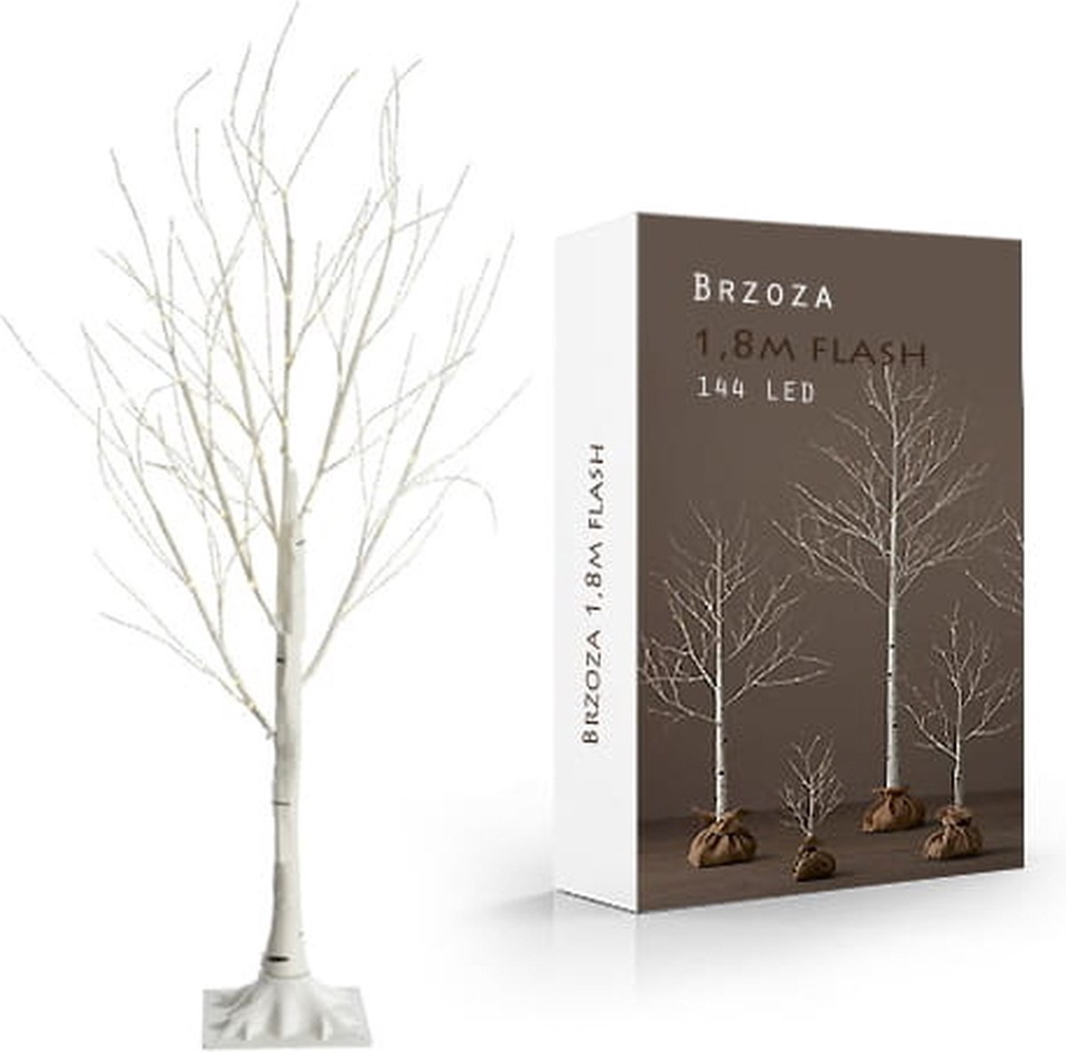 Arbre lumineux - Arbre lumineux d'intérieur en bouleau avec 144 lumières LED  blanc