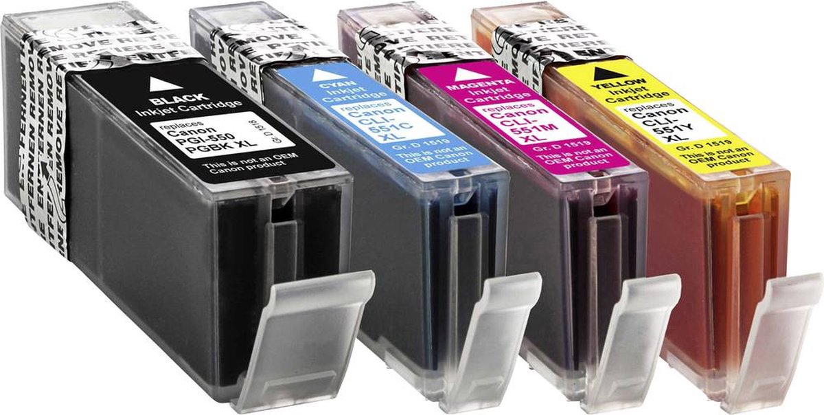 Basetech Inkt vervangt Canon PGI-550, CLI-551 Compatibel Combipack Zwart, Cyaan, Magenta, Geel BTC89 1518,0050-126