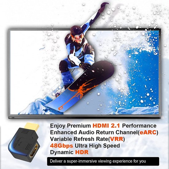 Datum Dicteren in beroep gaan Sounix HDMI Adapter - HDMI Verloopstuk- HDMI 2.1 - 8K - 90/270 graden haakse  - HDMI... | bol.com